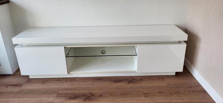 Hoogglans TV meubel wit, Huis en Inrichting, Kasten | Televisiemeubels, Gebruikt, Minder dan 100 cm, 150 tot 200 cm, 25 tot 50 cm