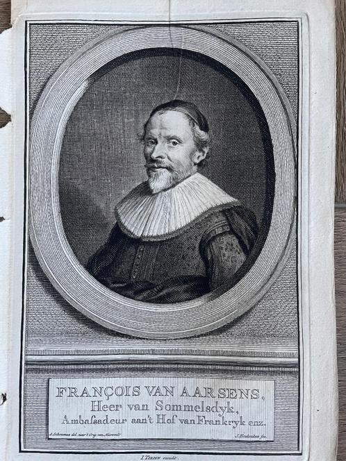 F. van Aarsens 1572-164 Houbraken Den Bommel -, Antiek en Kunst, Kunst | Etsen en Gravures, Ophalen of Verzenden