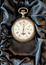 Zeldzaam Triple Kalender Zakhorloge maanfase Werkend!, Sieraden, Tassen en Uiterlijk, Horloges | Antiek, Overige merken, Overige materialen