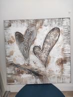 Schilderij - Twee Harten - 60x60 cm, Ophalen, 50 tot 75 cm, Zo goed als nieuw, Schilderij