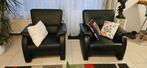 leren stoelen, Huis en Inrichting, Stoelen, Ophalen, Gebruikt, Twee, Zwart