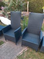 6x verstelbare tuinstoel en 2x gratis bijzet krukje, Tuin en Terras, Tuinstoelen, Ophalen, Zo goed als nieuw, Kunststof
