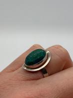 B306 Prachtige zilveren malachiet ring (verstelbaar), Sieraden, Tassen en Uiterlijk, Ringen, Ophalen of Verzenden, X, Met edelsteen