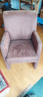 Fauteuil op zwenkwieltjes, Ophalen, Bruin, Leer, Zo goed als nieuw