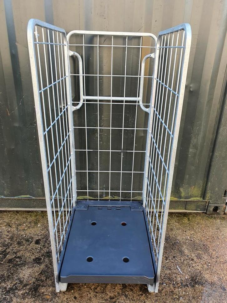 Gegalvaniseerde transportkar/ rolcontainer met rem, Doe-het-zelf en Verbouw, Transportwagens, Transportkar, 100 liter of meer