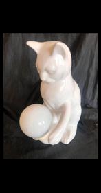 Zeldzame Vintage porcelein kat lamp Mid Century, Verzamelen, Ophalen, Zo goed als nieuw, Dier