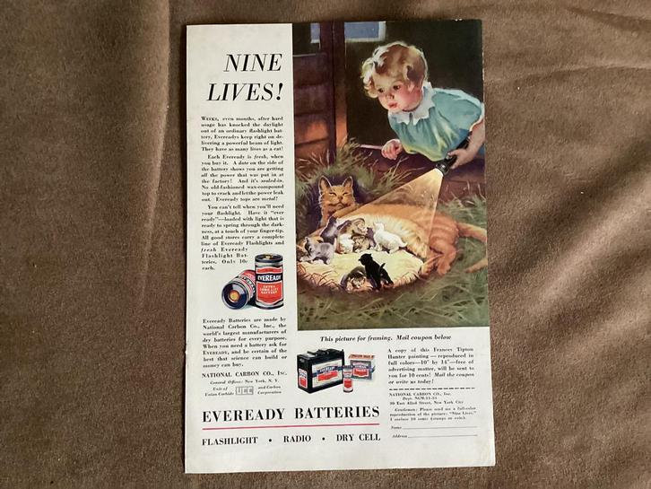 EVEREADY BATTERIJEN 1933 origineel, Audio, Tv en Foto, Accu's en Batterijen, Zo goed als nieuw, Ophalen of Verzenden