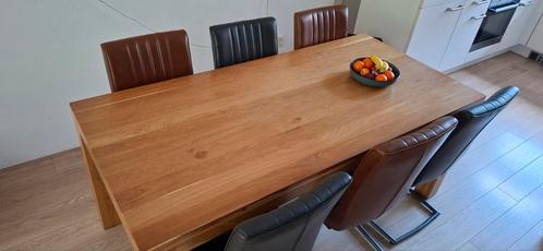 Massief eiken tafel 90x190 78,5cm hoog, Huis en Inrichting, Tafels | Eettafels, Gebruikt, 50 tot 100 cm, 150 tot 200 cm, Vijf personen of meer
