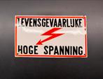 Emaille Reclamebord Levensgevaarlijke Hoge Spanning, Ophalen of Verzenden, Gebruikt, Reclamebord
