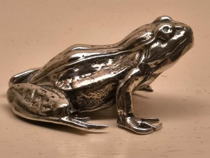 Zilver tafelstuk kikker zware uitvoering