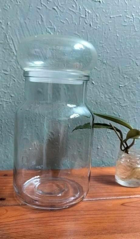 Vintage glazen voorraadpot, Huis en Inrichting, Woonaccessoires | Stolpen, Gebruikt, Ophalen of Verzenden