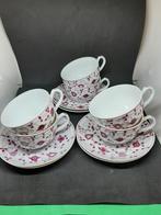 August Warnecke Purper Servies - 6 Kop en Schotels, Ophalen of Verzenden