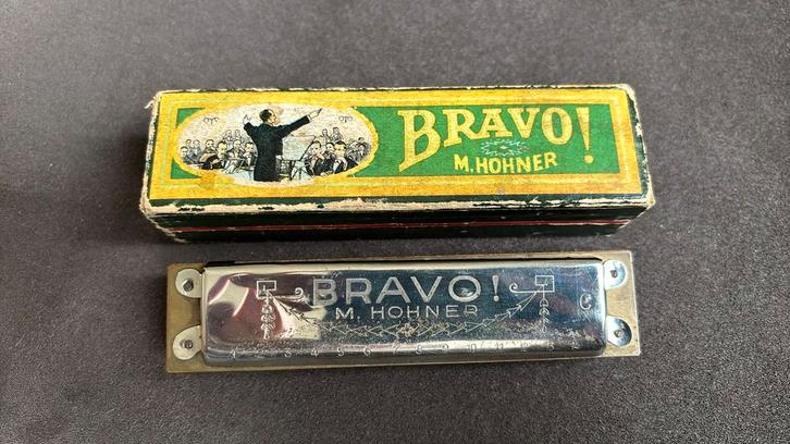 Vintage Hohner Bravo Mondharmonica, Muziek en Instrumenten, Blaasinstrumenten | Mondharmonica's, Gebruikt, Diatonisch, Overige typen