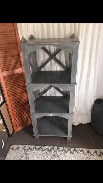 Boekenkast opbergkast Steigerhout grijs stevig