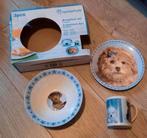 Porseleinen 3 delig honden ontbijt servies Nieuw!, Ophalen, Nieuw, Glas of Kopje