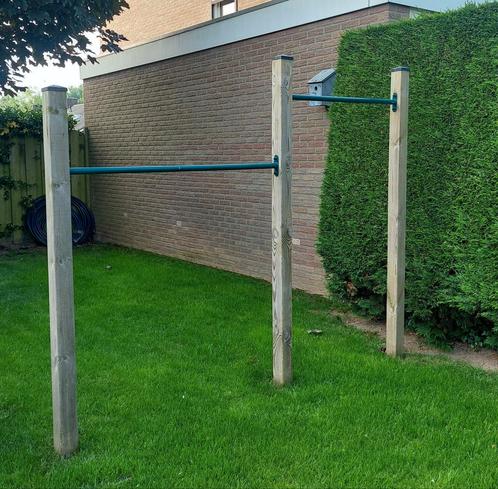 Dubbele duikelrek / rekstok met geïmpregneerde palen, Kinderen en Baby's, Speelgoed | Buiten | Speeltoestellen, Zo goed als nieuw