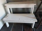 Antiek oud stevig schoolbankje / schoolbord bankje, Antiek en Kunst, Curiosa en Brocante, Ophalen