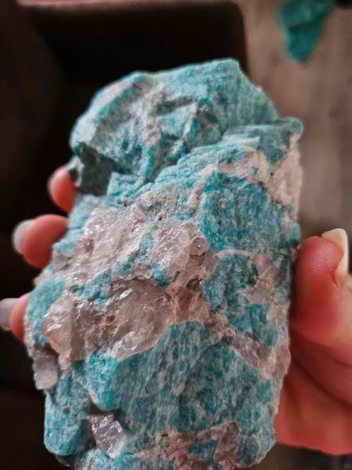 Ruwe Amazoniet met Kwarts, Verzamelen, Mineralen en Fossielen, Mineraal, Ophalen of Verzenden