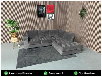 GRATIS LEVERING Hoekbank Ribstof 240x220 REFURBISHED beschikbaar voor biedingen