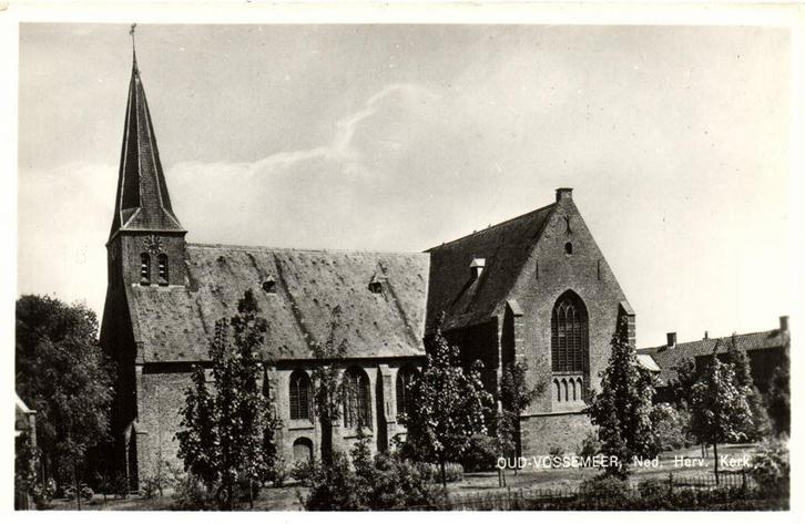 Oud-Vossemeer, Ned. Herv. Kerk - ongelopen, Verzamelen, Ansichtkaarten | Nederland, Ongelopen, Noord-Brabant, Voor 1920, Ophalen of Verzenden