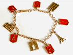 Vintage armband Parijs, Gebruikt, Staal, Ophalen of Verzenden, Met bedels of kralen
