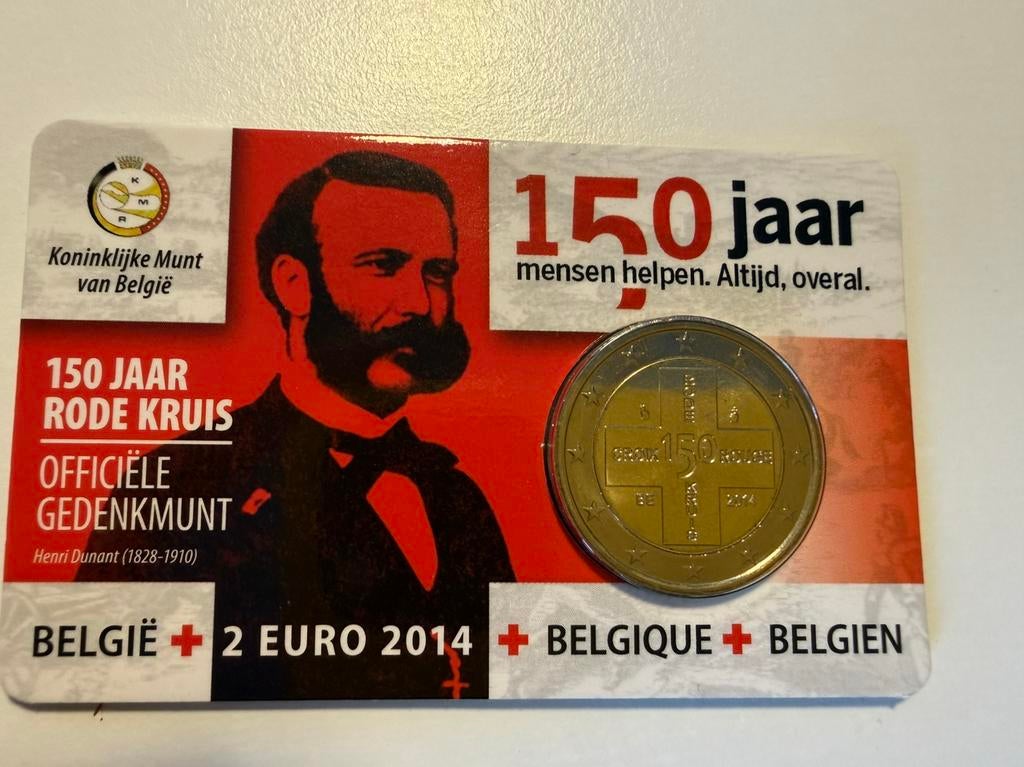 Coincard 150 jaar Rode Kruis België, Ophalen of Verzenden, België, 2 euro