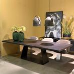 Massief eiken tafel bruin vermeer meubelen 280x110cm, Eikenhout, 200 cm of meer, Zo goed als nieuw, Rechthoekig