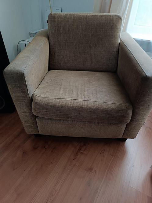 2 heerlijke fauteuils - gratis, Huis en Inrichting, Fauteuils, Gebruikt, Hout, Stof, 75 tot 100 cm, 75 tot 100 cm, Ophalen