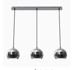 Plafondlamp vintage chromen bollen, Ophalen, Metaal, Vintage industrieel