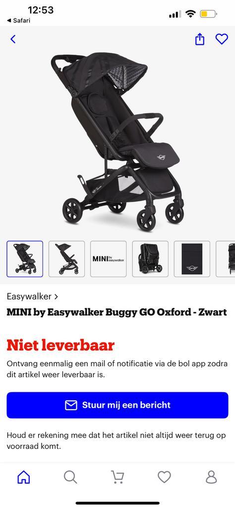 Mini by easywalker buggy zwart, Kinderen en Baby's, Buggy's, Zo goed als nieuw, Ophalen of Verzenden