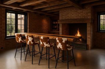 Pamplona Barkruk - Koeienhuid beschikbaar voor biedingen