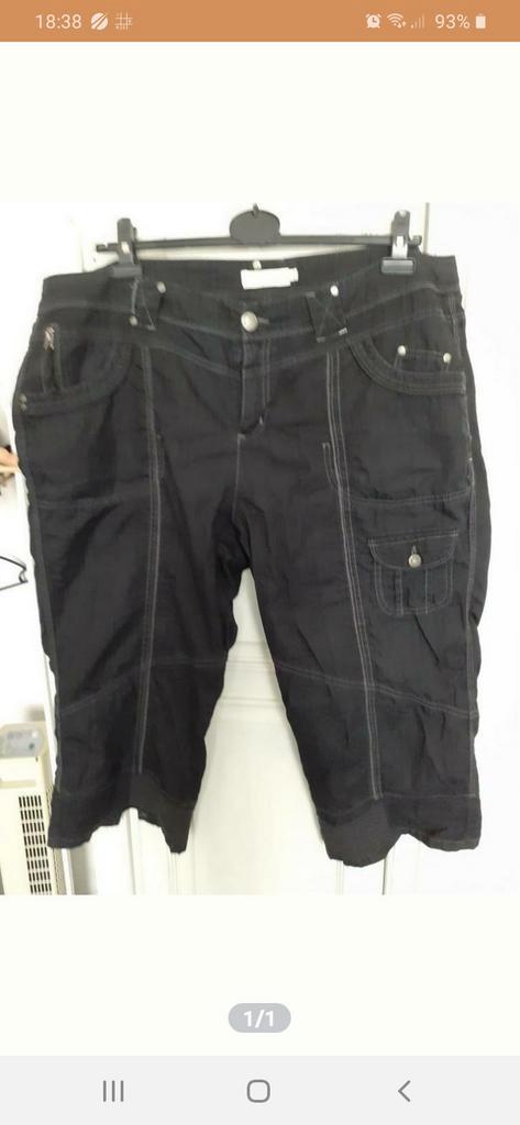 3/4 broek. Maat 52, Kleding | Dames, Grote Maten, Zo goed als nieuw, Broek of Spijkerbroek, Zwart, Ophalen of Verzenden