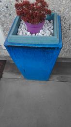 Blauwe bloembakken, Tuin en Terras, Bloembakken en Plantenbakken, Ophalen, Steen, Minder dan 30 cm, Rond
