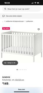 Baby bed wit 60 x 120 cm, Kinderen en Baby's, Babywiegjes en Ledikanten, Ophalen, Nieuw, Ledikant
