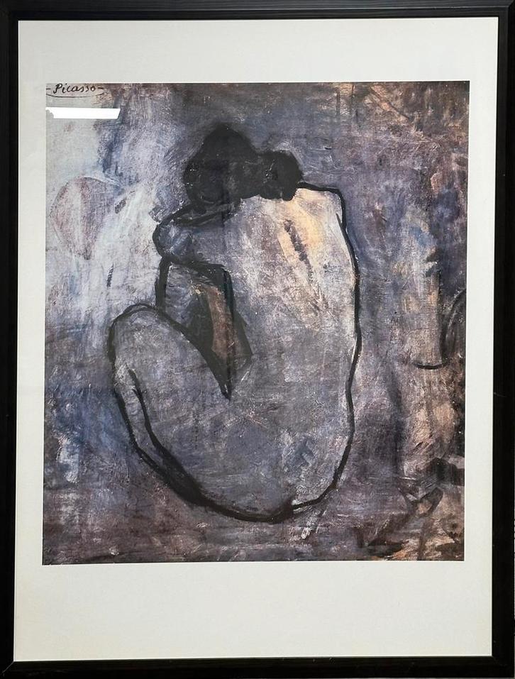 6(!) GROTE KUNSTWERKEN, oa vrouwlijk naakt Picasso & spiegel, Antiek en Kunst, Kunst | Schilderijen | Modern, Ophalen