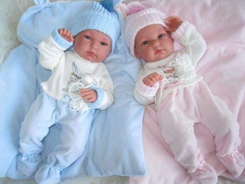 Llorens levensechte babypop tweeling fullbody kleding speen, Kinderen en Baby's, Speelgoed | Poppen, Nieuw, Babypop, Ophalen of Verzenden