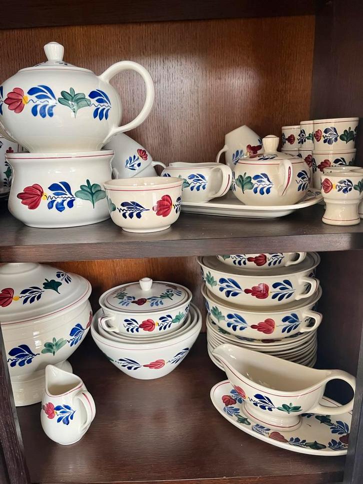 Complete verzameling Boerenbont servies, Huis en Inrichting, Keuken | Servies, Gebruikt, Compleet servies, Boerenbont, Aardewerk