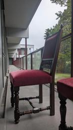 4 Antieke eetkamer stoelen rood - kasteel stoel, Antiek en Kunst, Antiek | Meubels | Stoelen en Banken, Ophalen