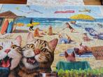 Eurographics puzzel 500 stukjes hondjes poesjes op strand, Ophalen of Verzenden, 500 t/m 1500 stukjes, Zo goed als nieuw, Legpuzzel