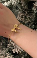 Gouden Bow Bangle Armband - Kerst & RVS, Sieraden, Tassen en Uiterlijk, Armbanden, Verzenden, Nieuw, Goud, Staal