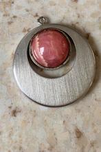 Zilveren ketting hanger 925 met rodochrosiet, Sieraden, Tassen en Uiterlijk, Kettinghangers, Gebruikt, Overige voorstellingen