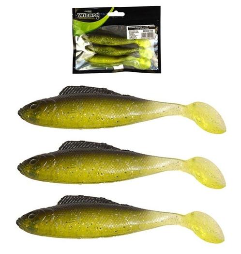 NIEUW Wizard Softbait Roach Green-Clear 3x Stuks 11 cm, Watersport en Boten, Hengelsport | Roofvissen, Nieuw, Overige typen, Ophalen of Verzenden