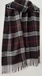 Sjaal bruin geruit  met rafels 180x30cm -nieuw -De Bijenkorf, Ophalen of Verzenden, Nieuw, Maat 38/40 (M), Sjaal