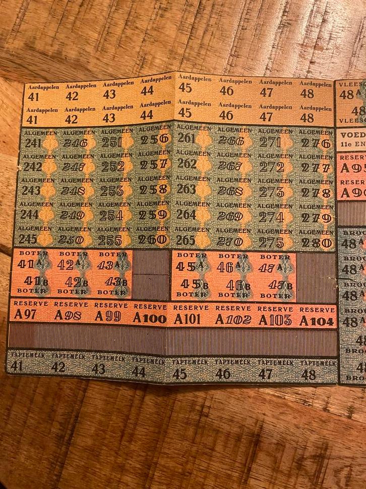 Bonkaarten Voedsel 1944 - Periode 11e en 12e, Verzamelen, Overige Verzamelen, Gebruikt, Ophalen of Verzenden