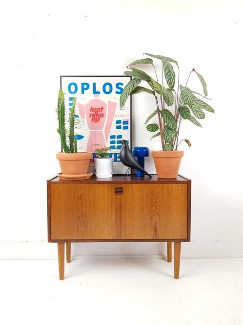 Vintage klep kastje | deens kast lades, Verzamelen, Retro, Huis en Inrichting, Ophalen of Verzenden