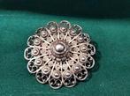 Antieke Scandinavische zilveren Zeeuwse knop broche , Verzenden, Zilver, Broche, Verguld
