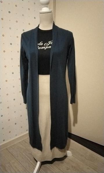 Lilytime,  middenblauw lang vest,  model Nella,  maat S. beschikbaar voor biedingen