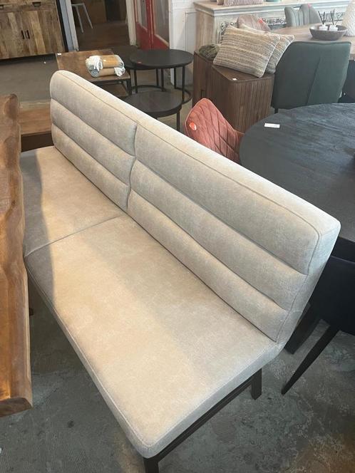 Magazijn Leegverkoop Nieuwe Eetbank microvezelstof metaal zw, Huis en Inrichting, Stoelen, Nieuw, Vier, Kunststof, Metaal, Overige kleuren
