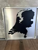 Kaart van Nederland op aluminium, Ophalen, Overige typen, Zo goed als nieuw, 100 tot 125 cm