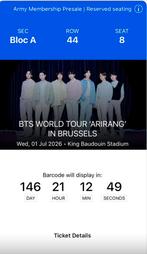 2x BTS concertkaartjes 1 juli – Tribune 2 Blok A, Tickets en Kaartjes, Twee personen, Juli